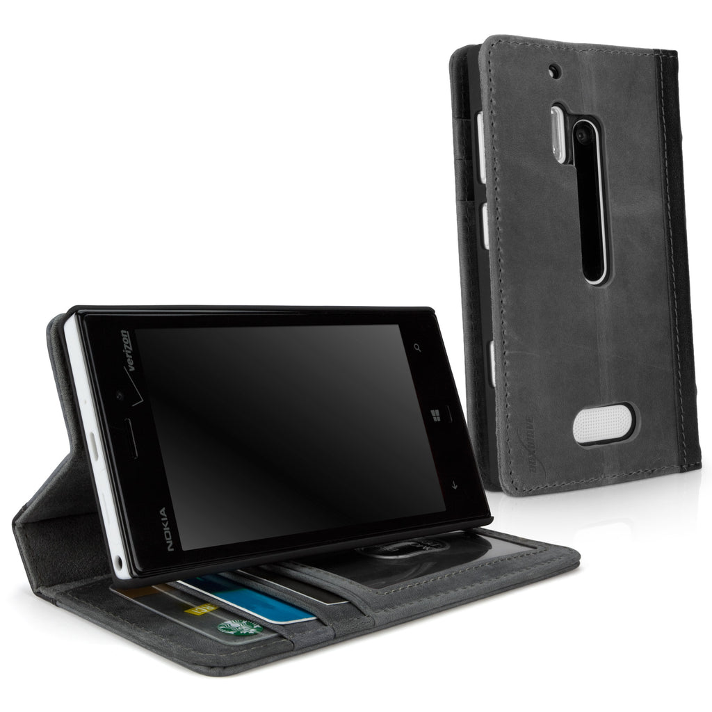 Classic Book Case - Slate Grey - Nokia Lumia 928 Case