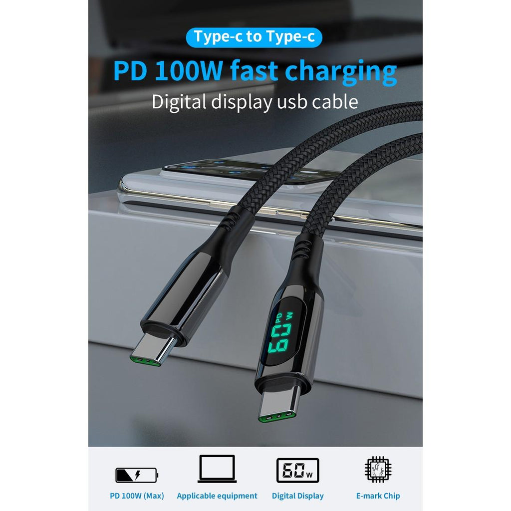 PowerDisplay PD Cable (6ft) - USB-C to USB-C (100W) - Unihertz Titan Cable