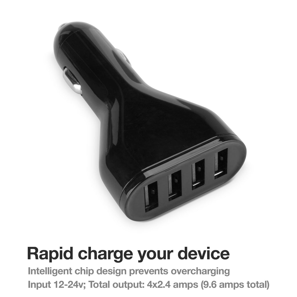 Quad-Port 50W Car Charger with QuickCharge - Alcatel Pixi 4 (4) Car Charger