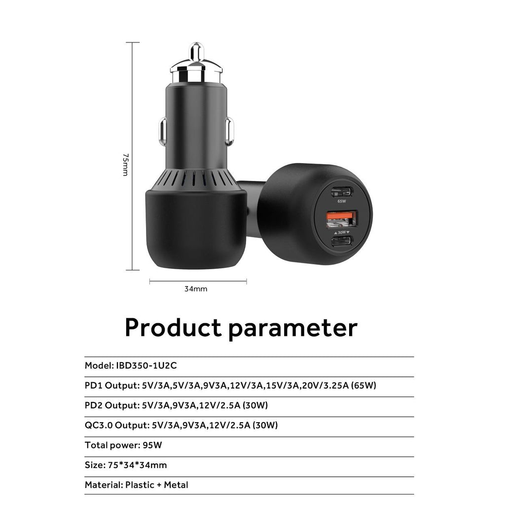 RapidRush PD Car Charger (95W) - Jitterbug Smart2 Car Charger