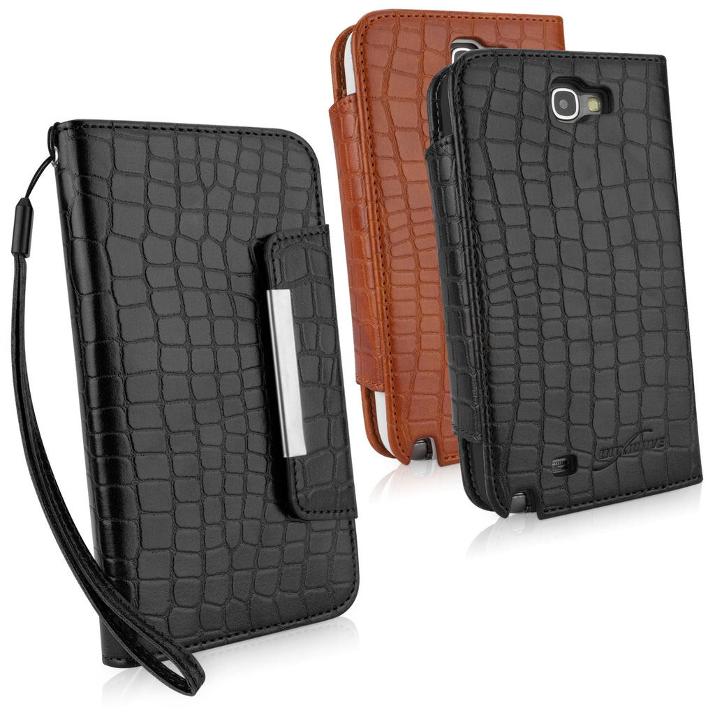 Crocodile Leather Clutch Case - Samsung Galaxy Note 2 Case