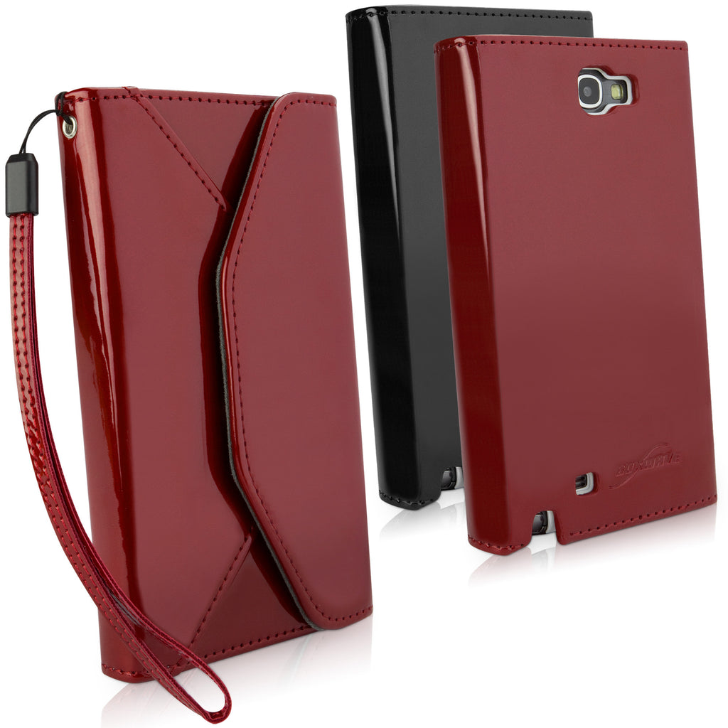 Patent Leather Wallet Case - Samsung Galaxy Note 2 Case