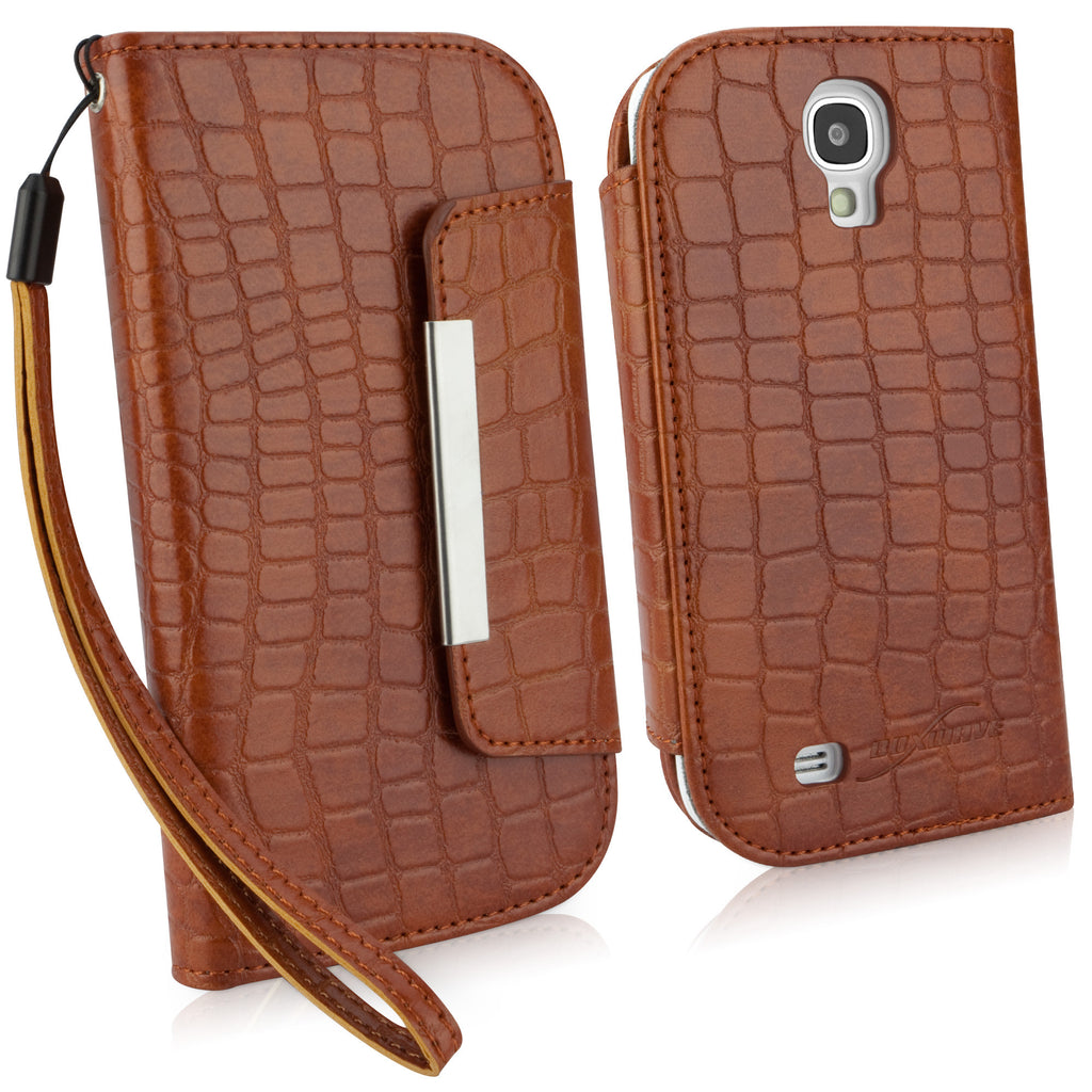 Crocodile Leather Clutch Galaxy S4 Case
