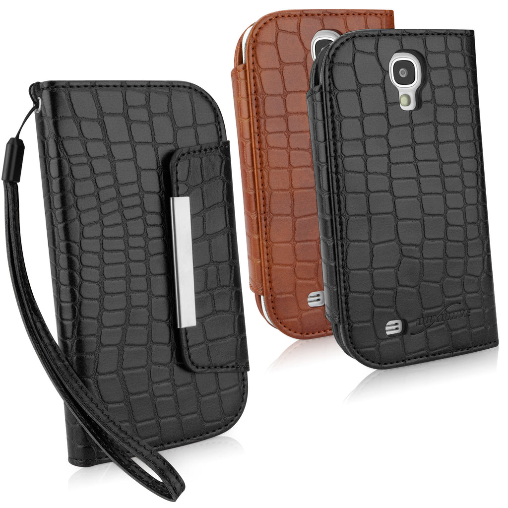 Crocodile Leather Clutch Case - Samsung Galaxy S4 Case