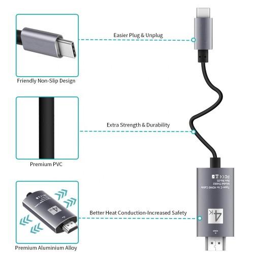 SmartDisplay Cable - USB Type-C to HDMI (6 ft) - Lenovo Tab P11 Plus Cable