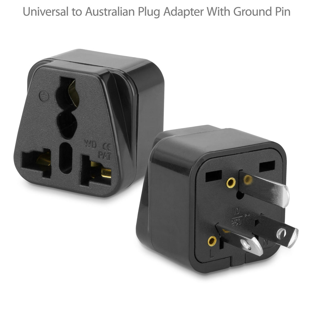Universal to Australian Plug Adapter - With Ground Pin